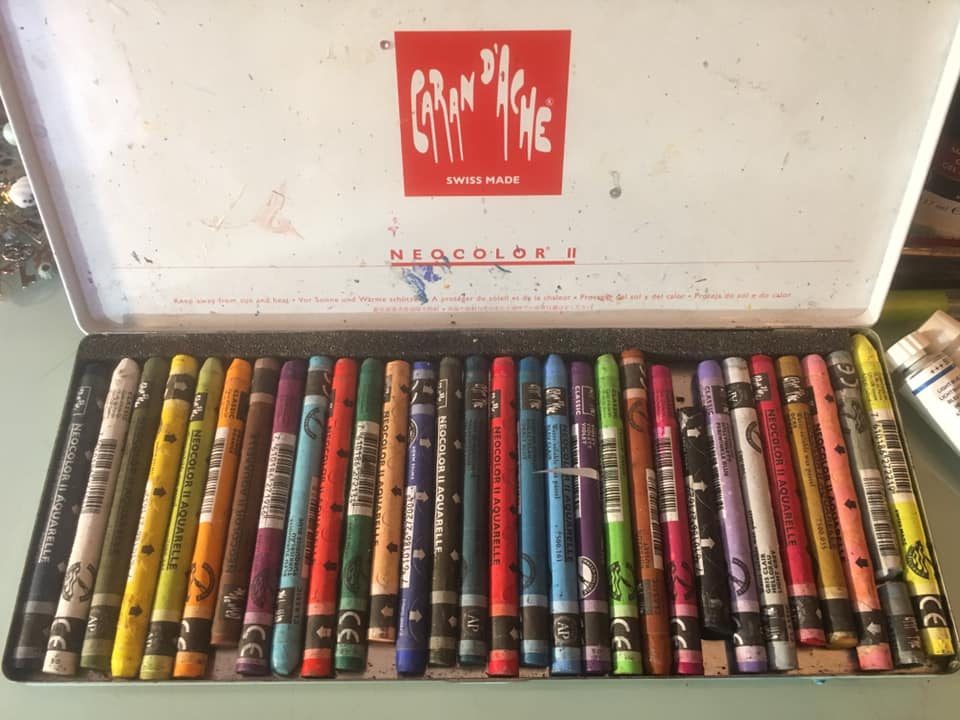 caran d'ache watercolor crayons