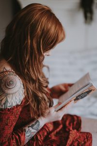 inspire your art woman reading book